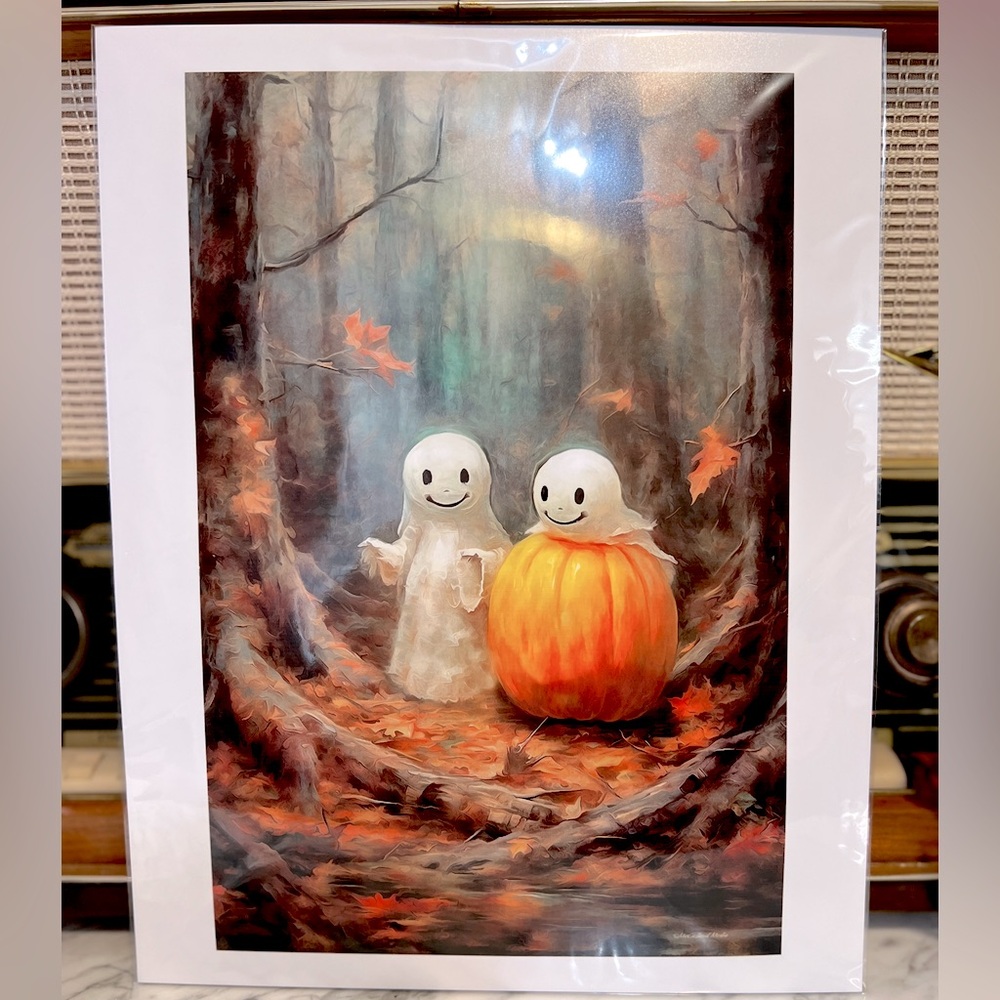 ✨NEW👻Halloween Fall Ghost Poster 11x14🎃